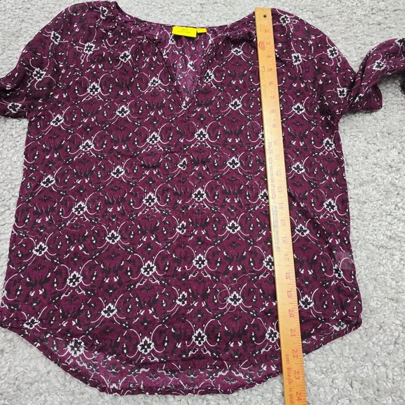 Roller Rabbit Top‎ Womens Small Purple Floral Long Sleeve Peasant Bloomcore - Picture 10 of 12